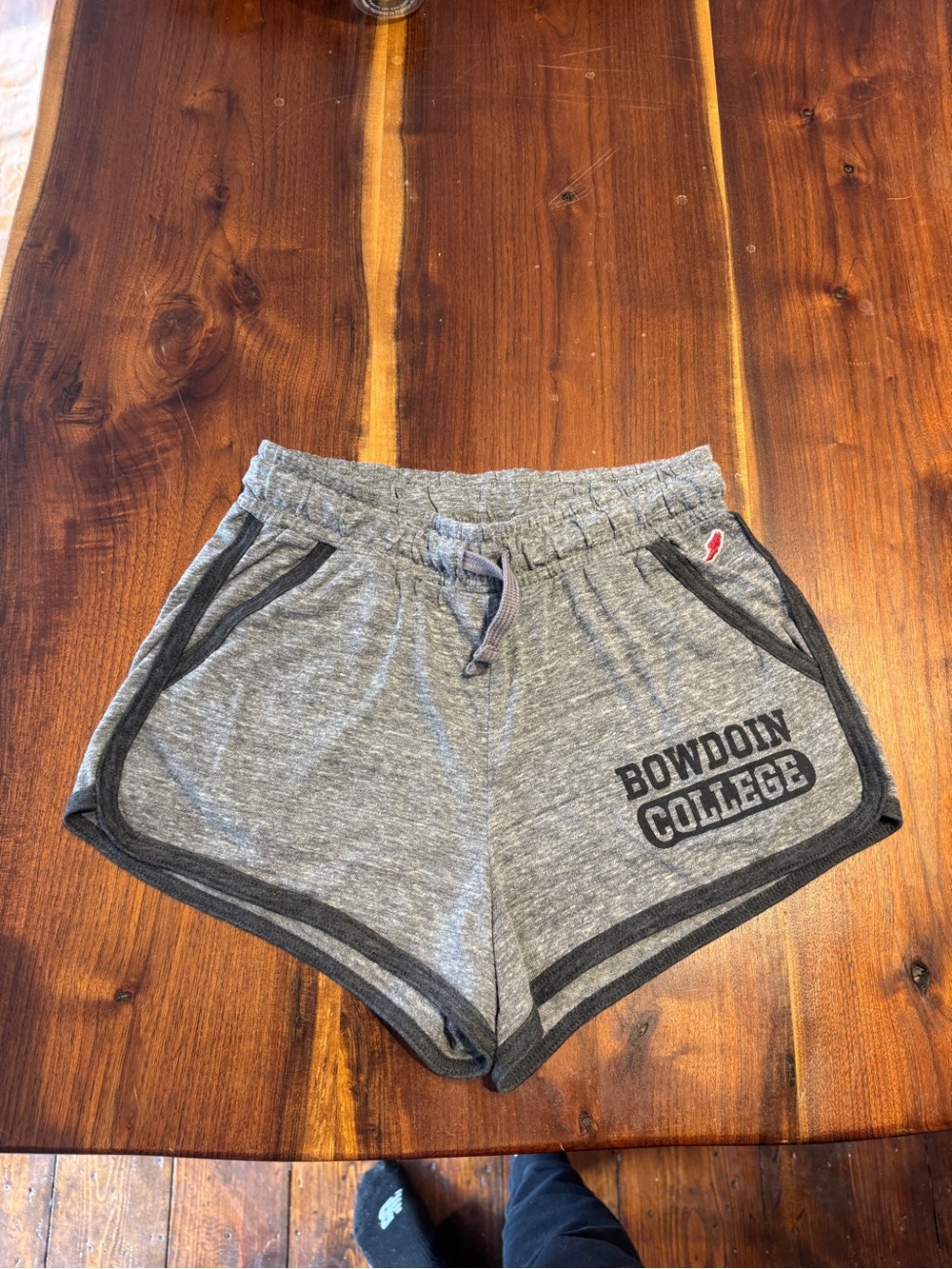 Bowdoin College League Grey Women's Athletic Shorts with Contrast Trim